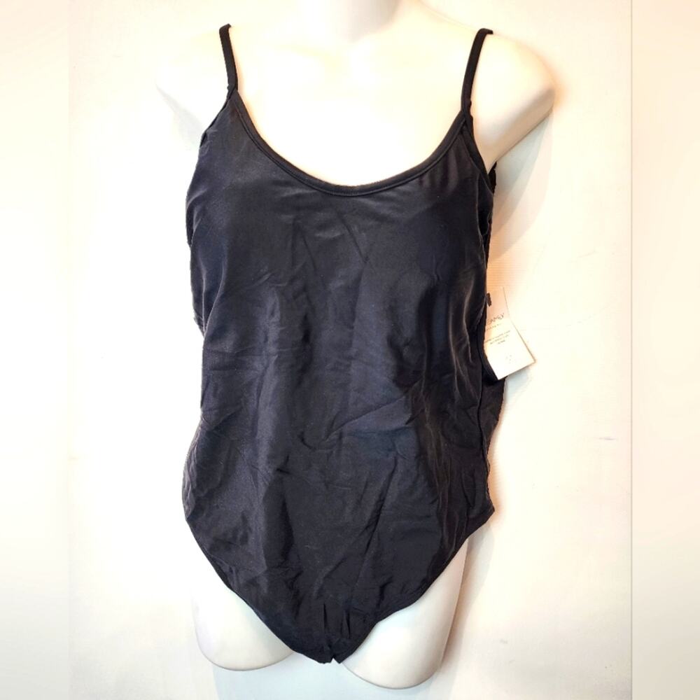 New Black One Piece Swimsuit Super Sexy‎ Tank 1 Piece Low Back 60 Size 18-20